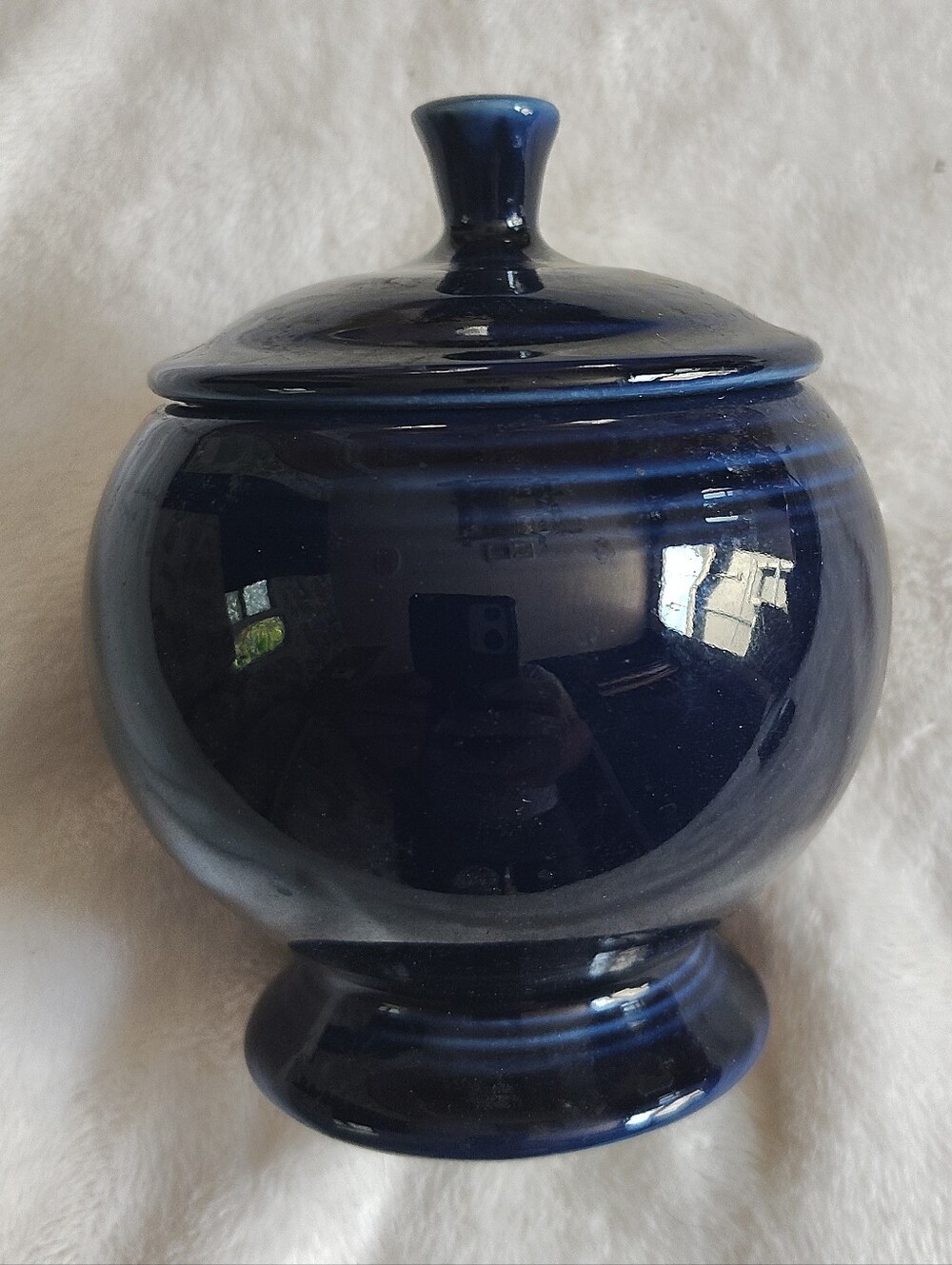 Fiestaware Cobalt Blue Sugar Bowl With Lid